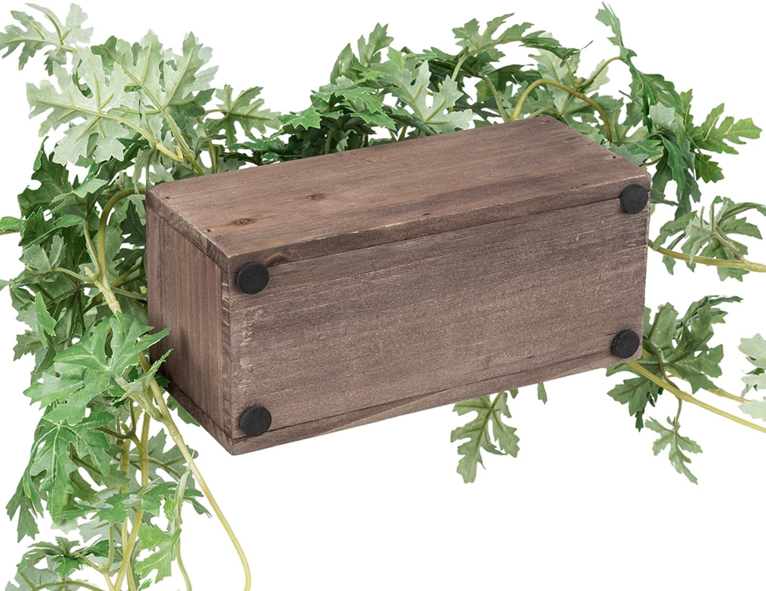 MyGift Artificial Plant with Solid Wood Planter