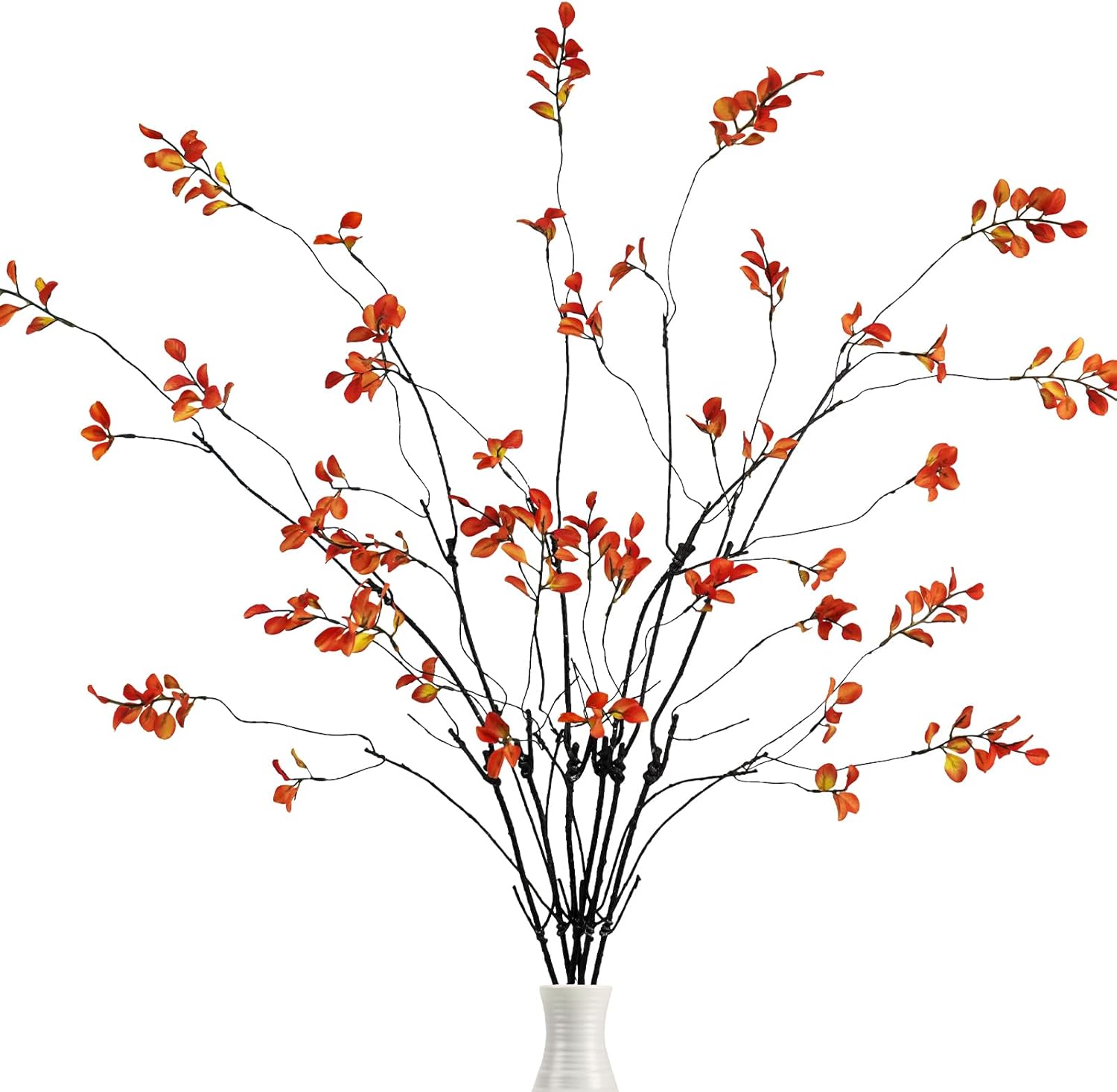 Krissing 6 Pcs Artificial Fall Stems 37 Inch Tall Greenery for Vase Decor