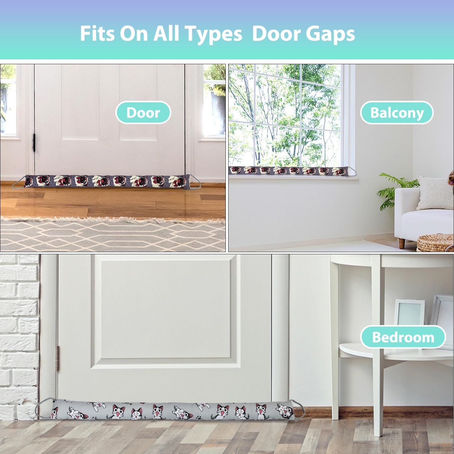 Sanferge Weighted Door Draft Stopper 2 Pack