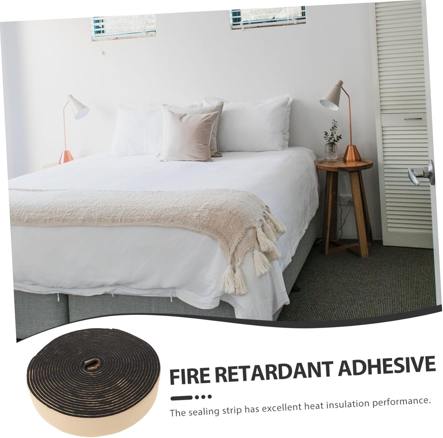 HOMSFOU Draft Stopper Strip for Doors Windproof Sealing Tape Soundproofing Door Frame Sealer