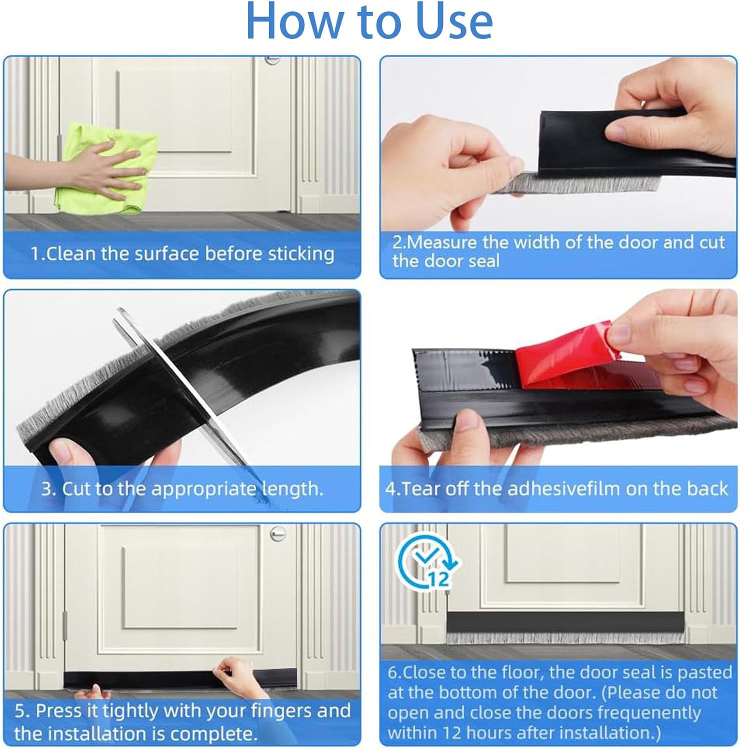 2Pack SilentGuard Pro Door Seal with Brush Tech - Noise Reduction and Energy Efficiency