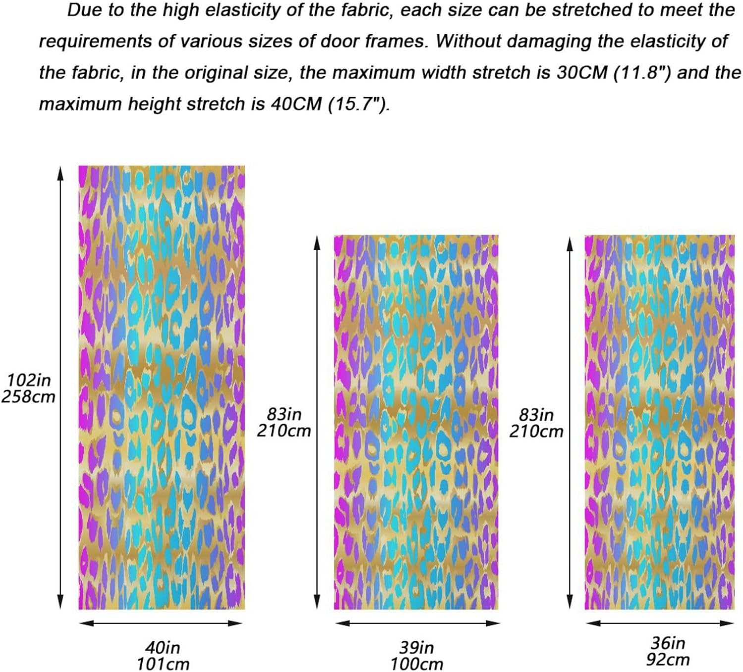 Susiyo Colorful Animal Halloween Door Cover Stretch Fabric