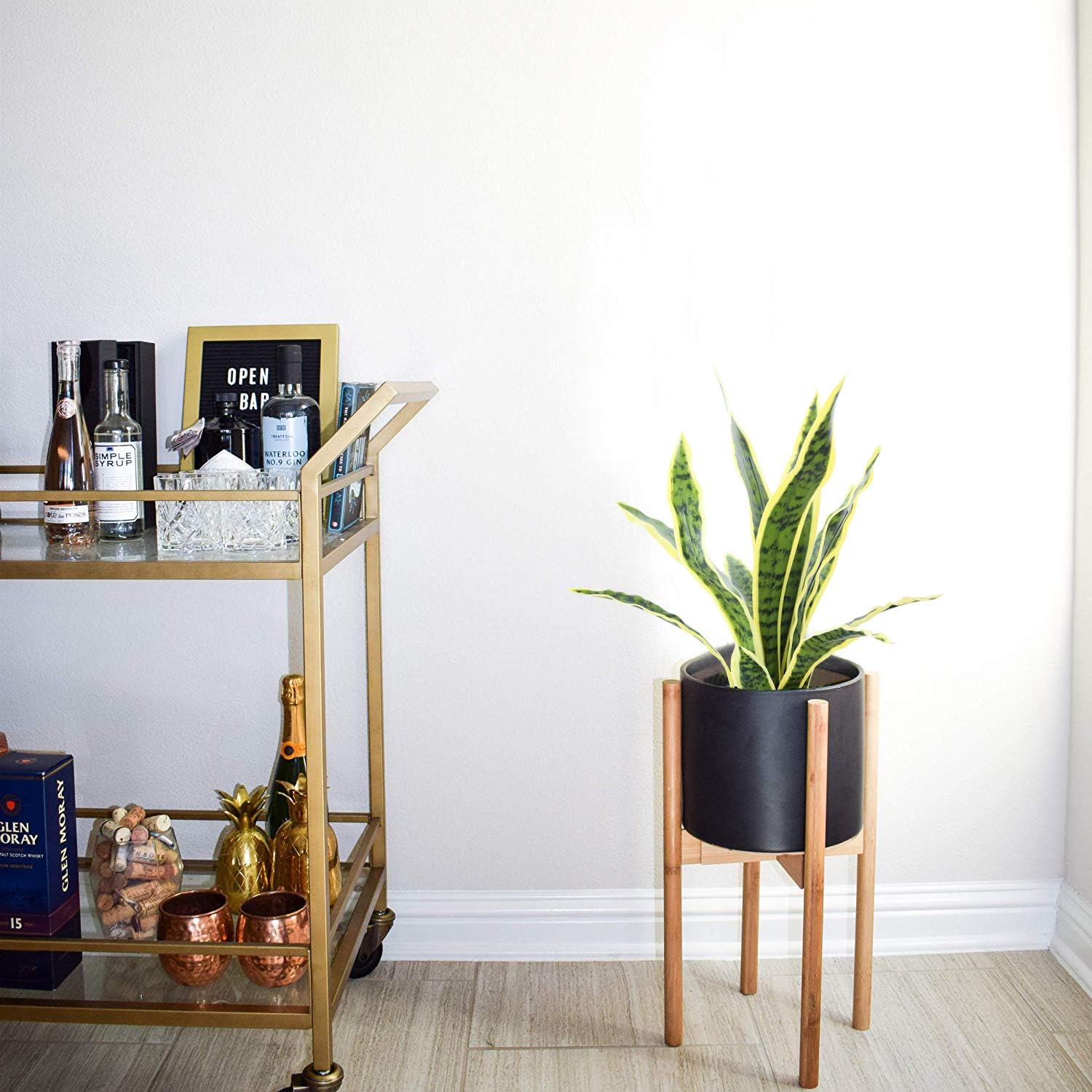 Beebel Artificial Snake Plant 22 Inch Potted Decor