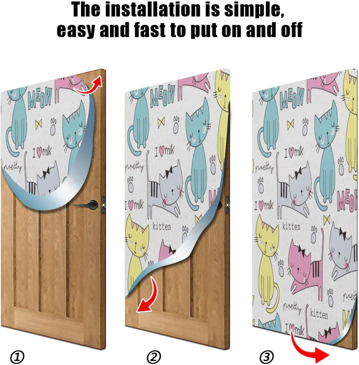 Susiyo Cute Cat Halloween Door Cover 32x79 in