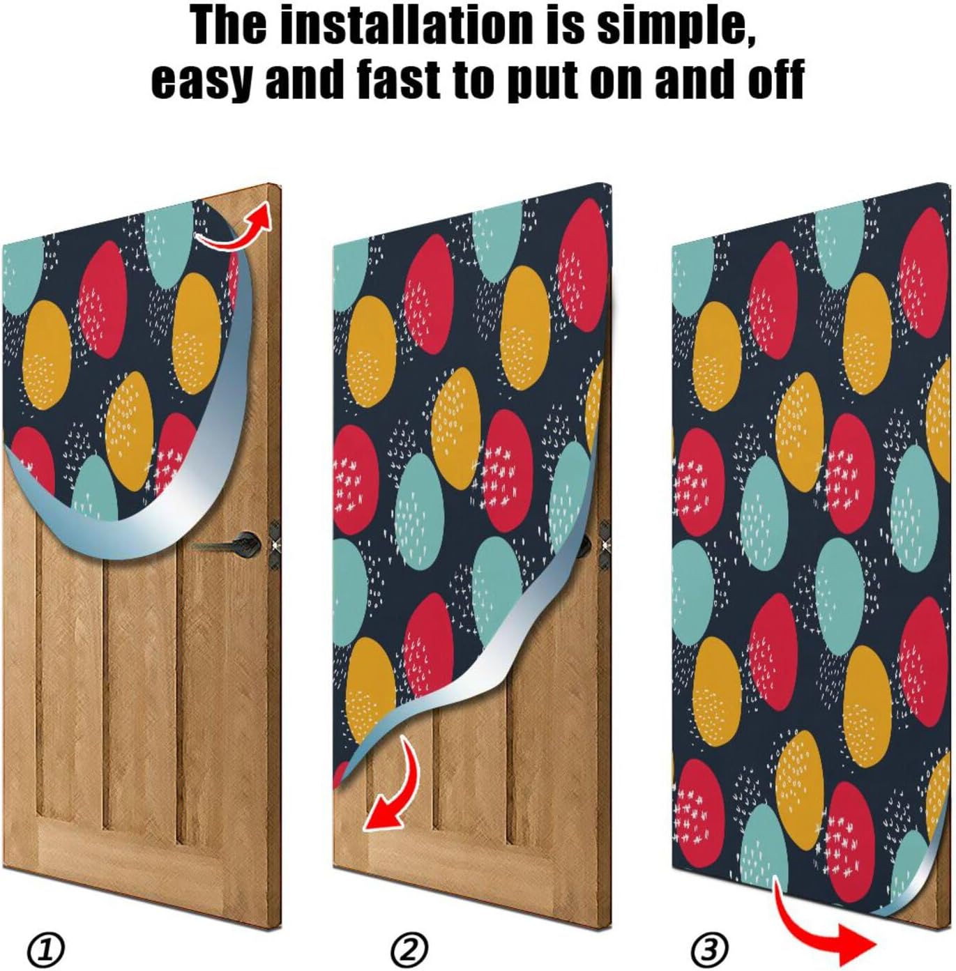 Susiyo Colorful Halloween Door Cover 32x79 in 1