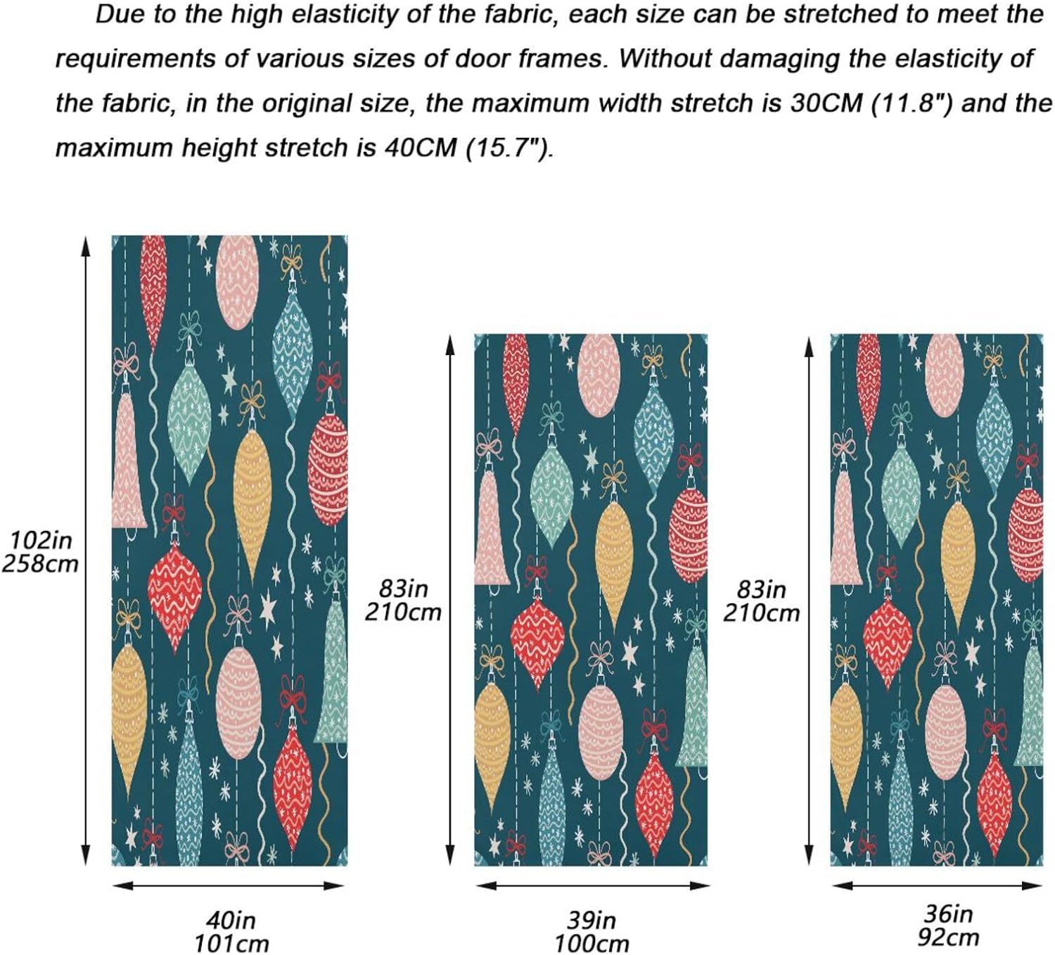 Susiyo Christmas Ornaments Door Cover Stretch Fabric Decor