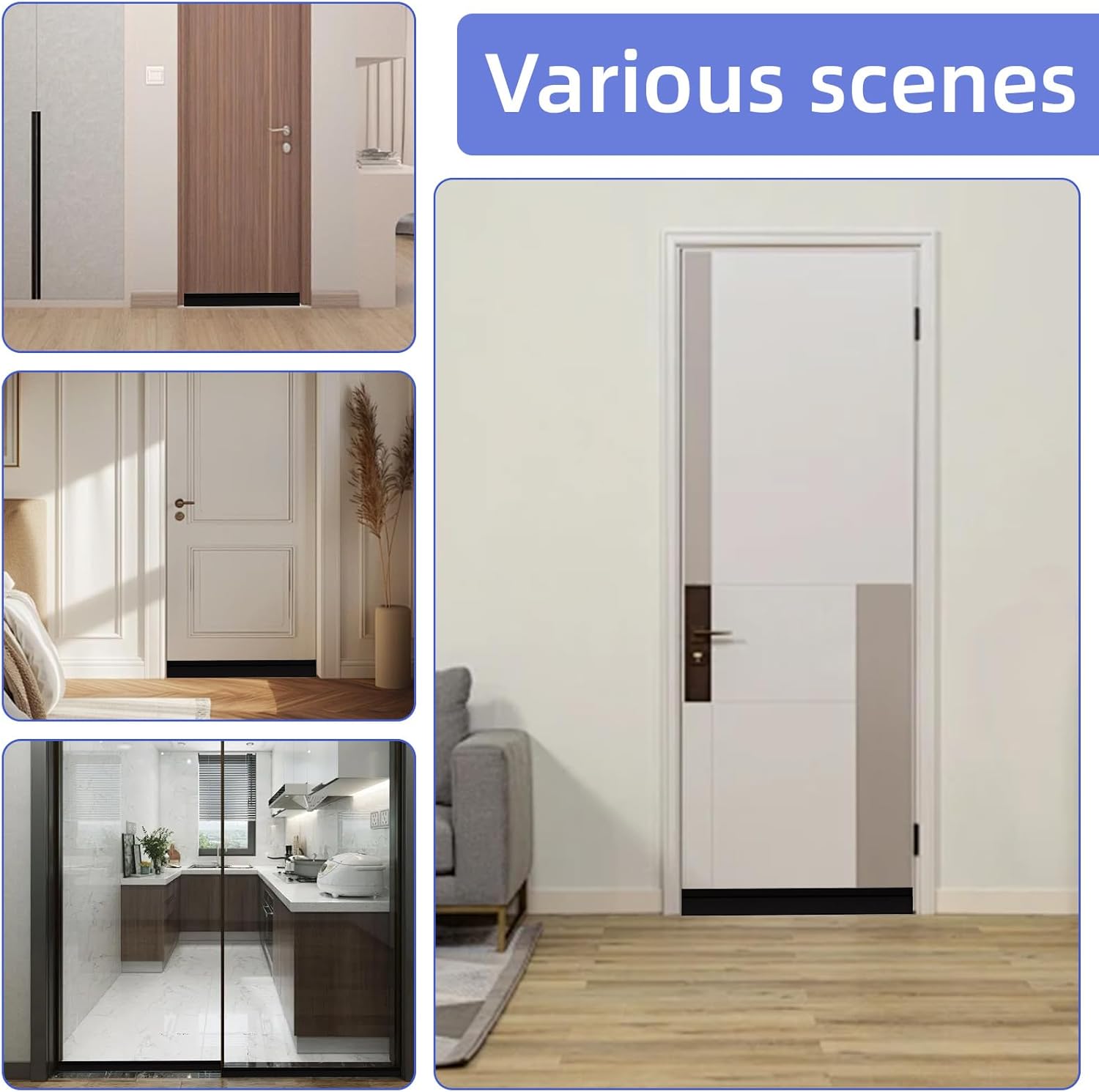 Door Draft Stopper with Adjustable Fit and Heavy Duty Seal