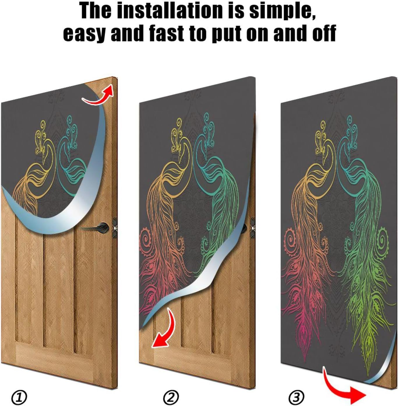 Susiyo Peacock Halloween Door Cover 32x79in