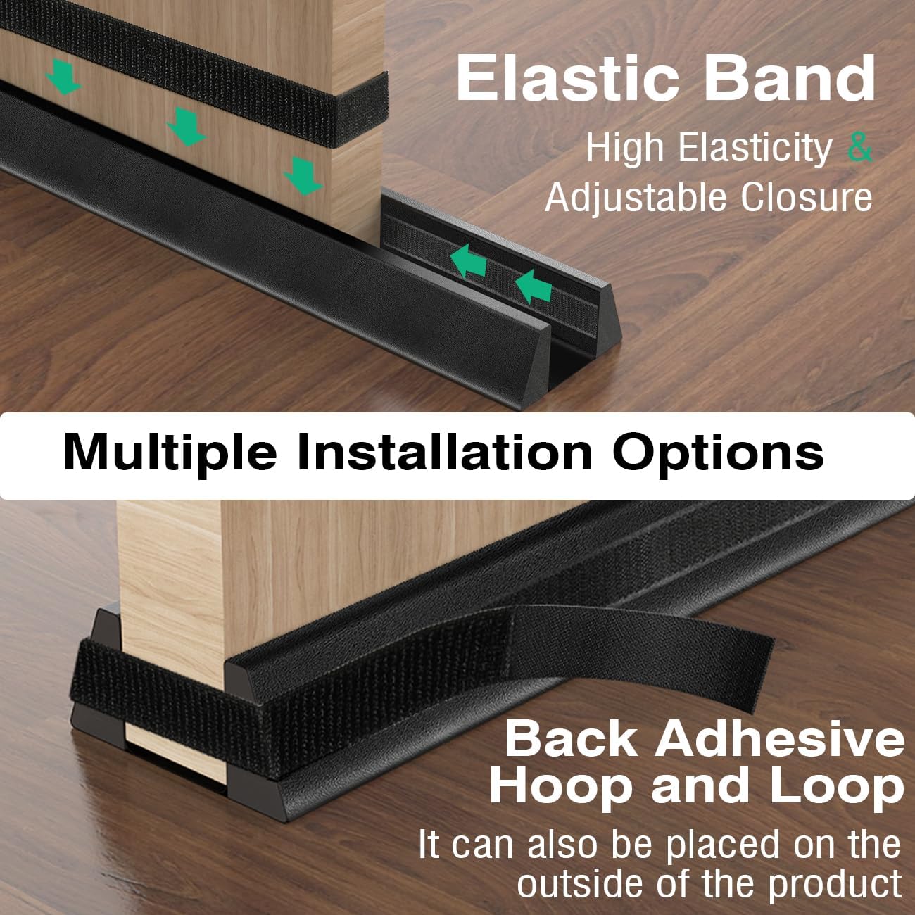 Lewondr 36 Inch Door Draft Stopper Black