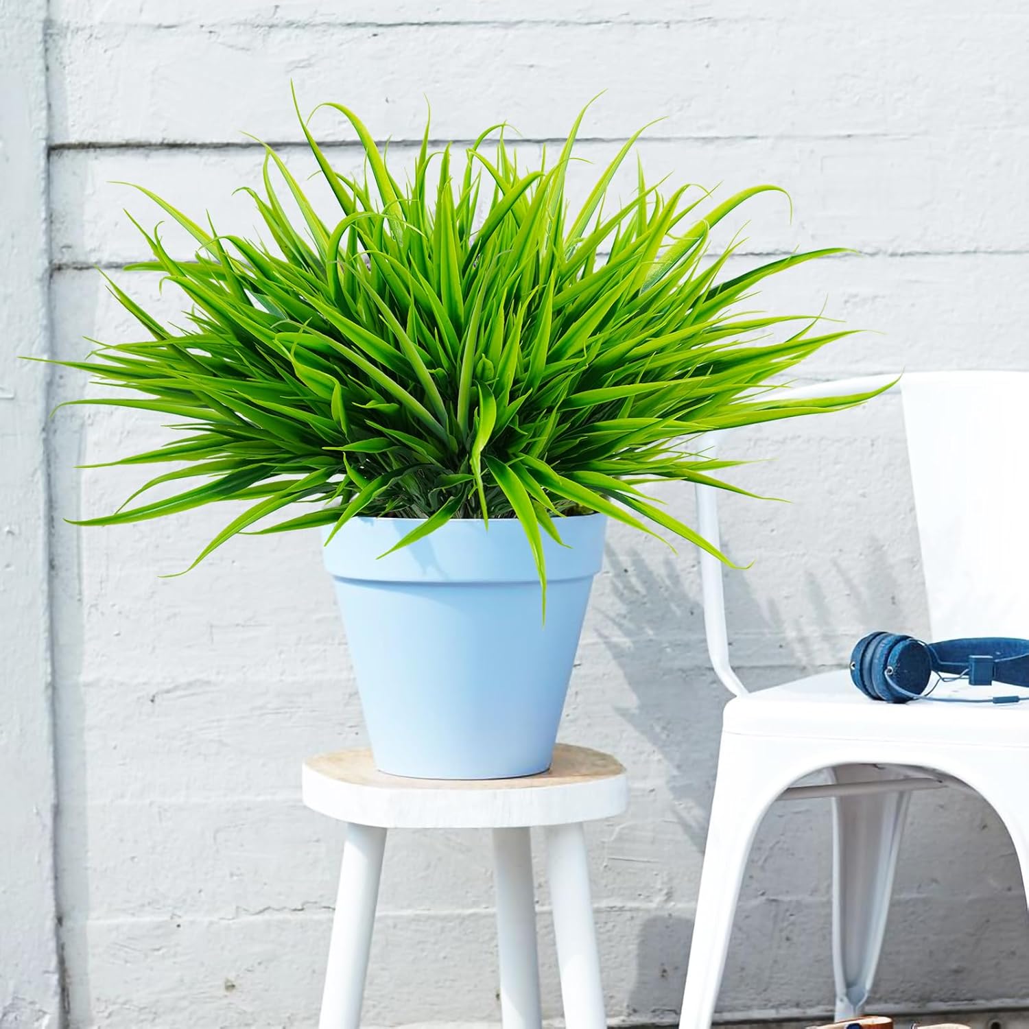 Uieke 6 Bundle UV Resistant Artificial Grass Plants for Home Garden
