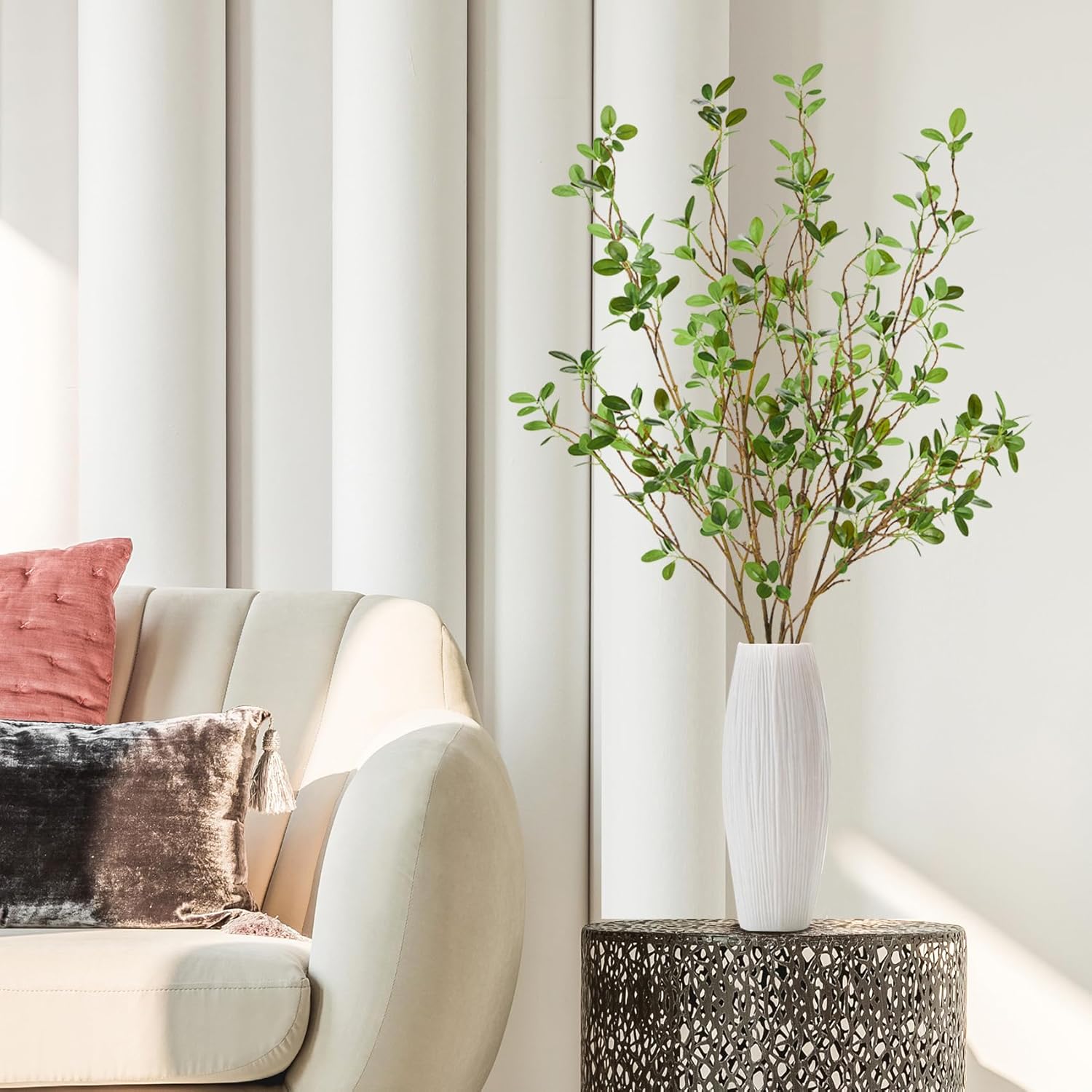 4Pcs 43 Inch Artificial Ficus Branches for Home Office Decor