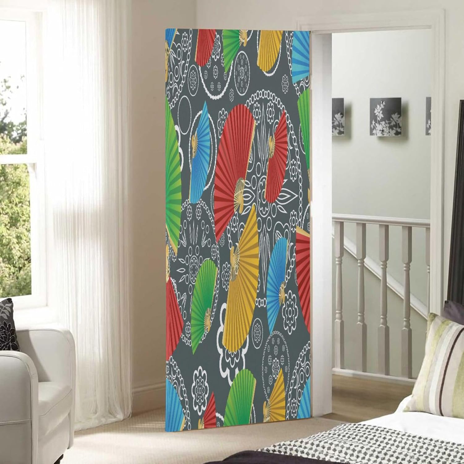 Susiyo Retro Colorful Door Fan Halloween Decoration