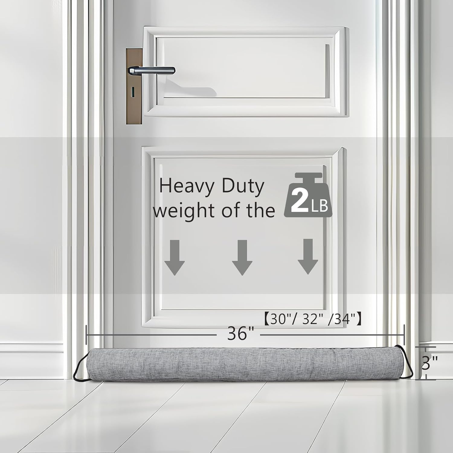 Singingglory Under Door Draft Stopper 32 Inches Gray