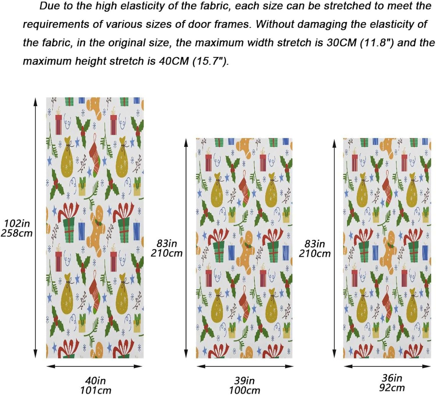 Susiyo Christmas Door Cover Stretch Fabric Party Decoration