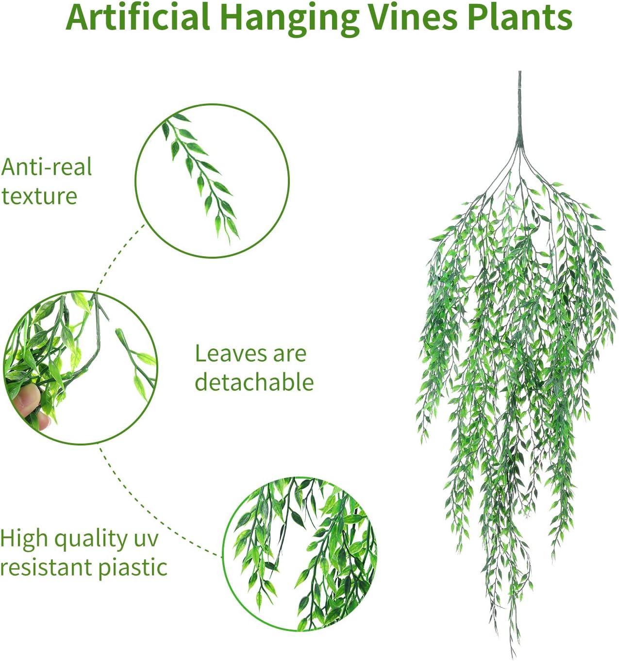 Realistic Artificial Hanging Willow Garland 4PCS