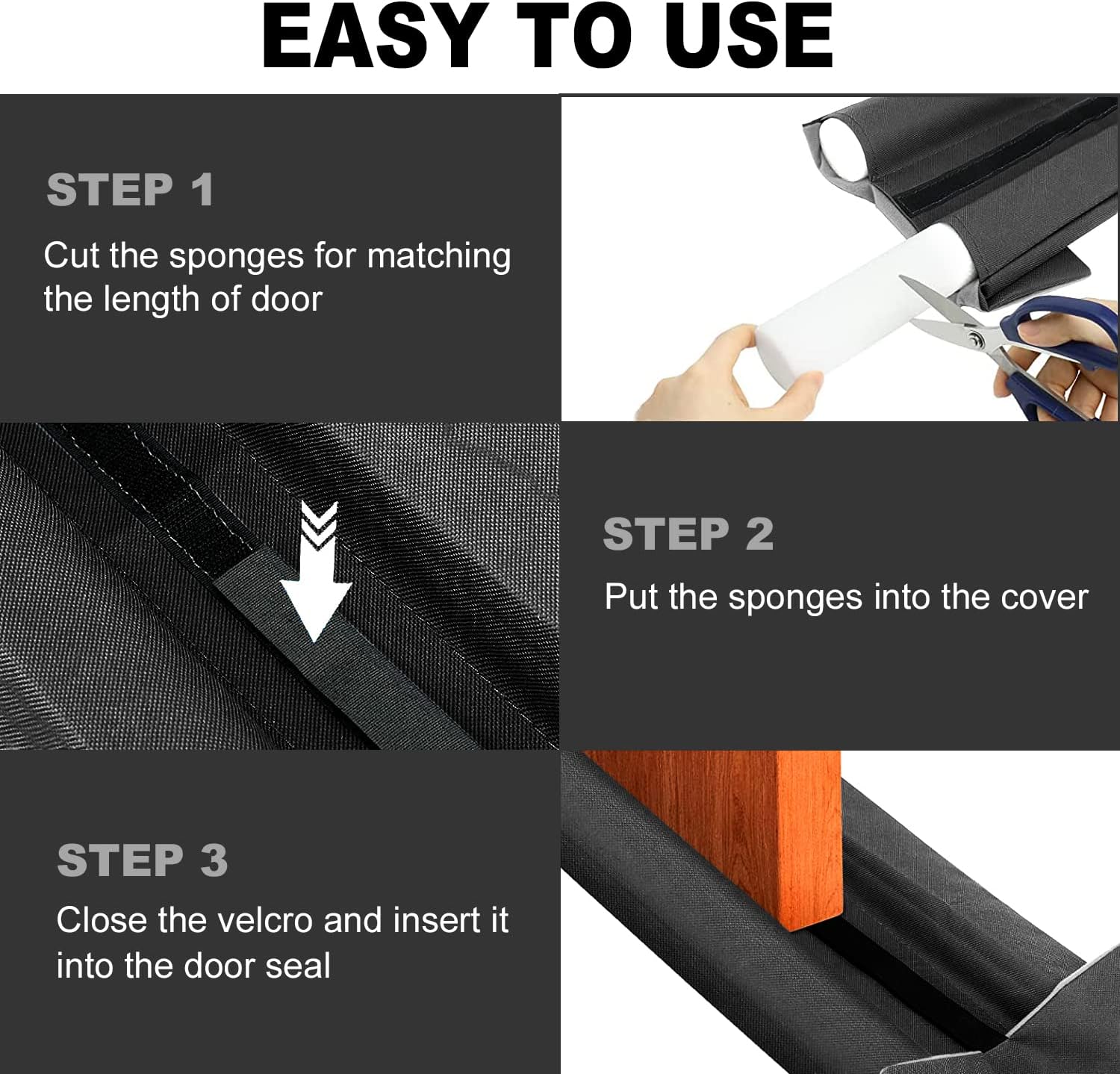 Gigbuff Cam Door Draft Stopper Black 16 Inch