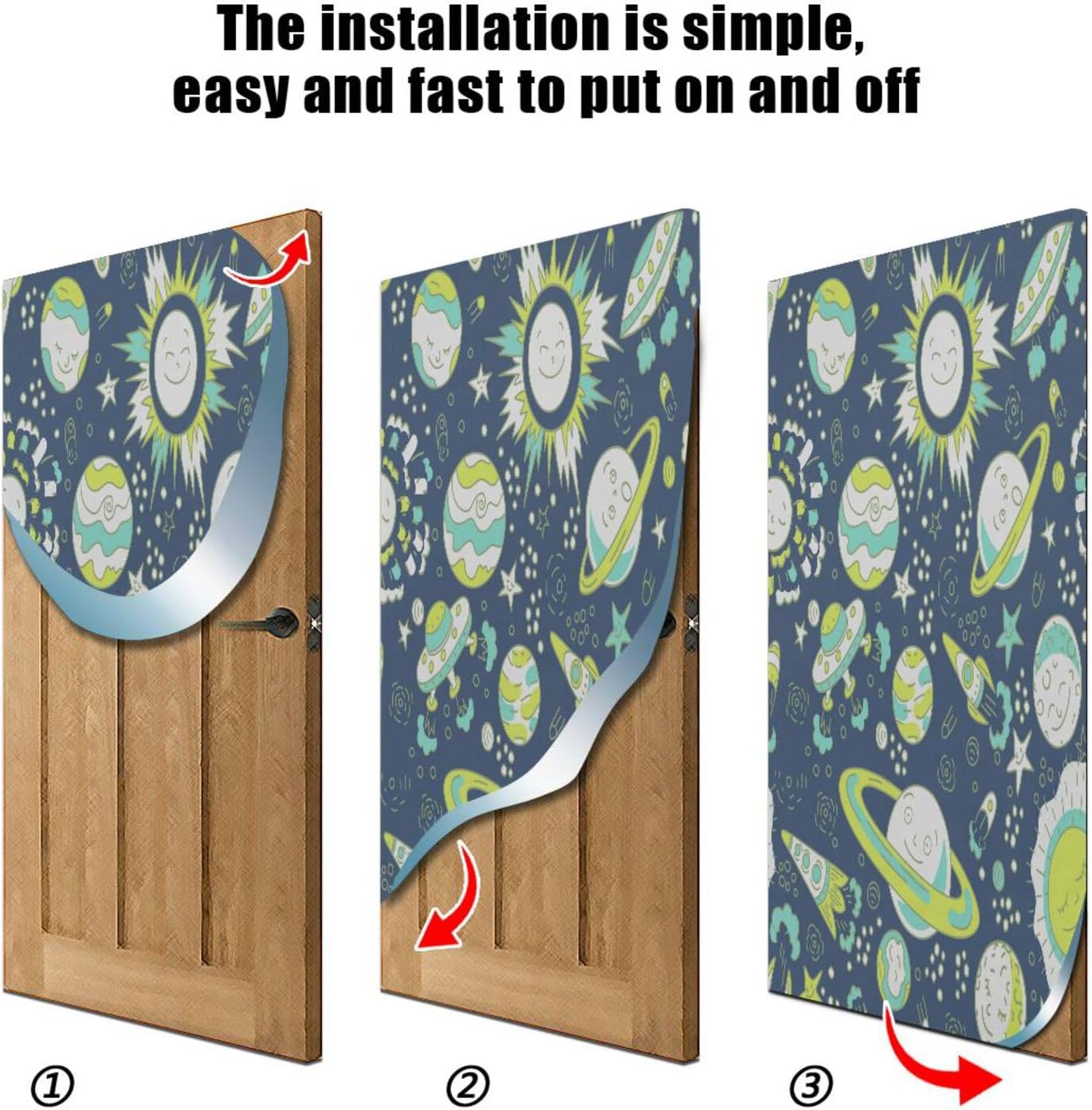 Susiyo Space Seamless Halloween Door Cover Stretch Fabric Backdrop for Home Parties and Holidays