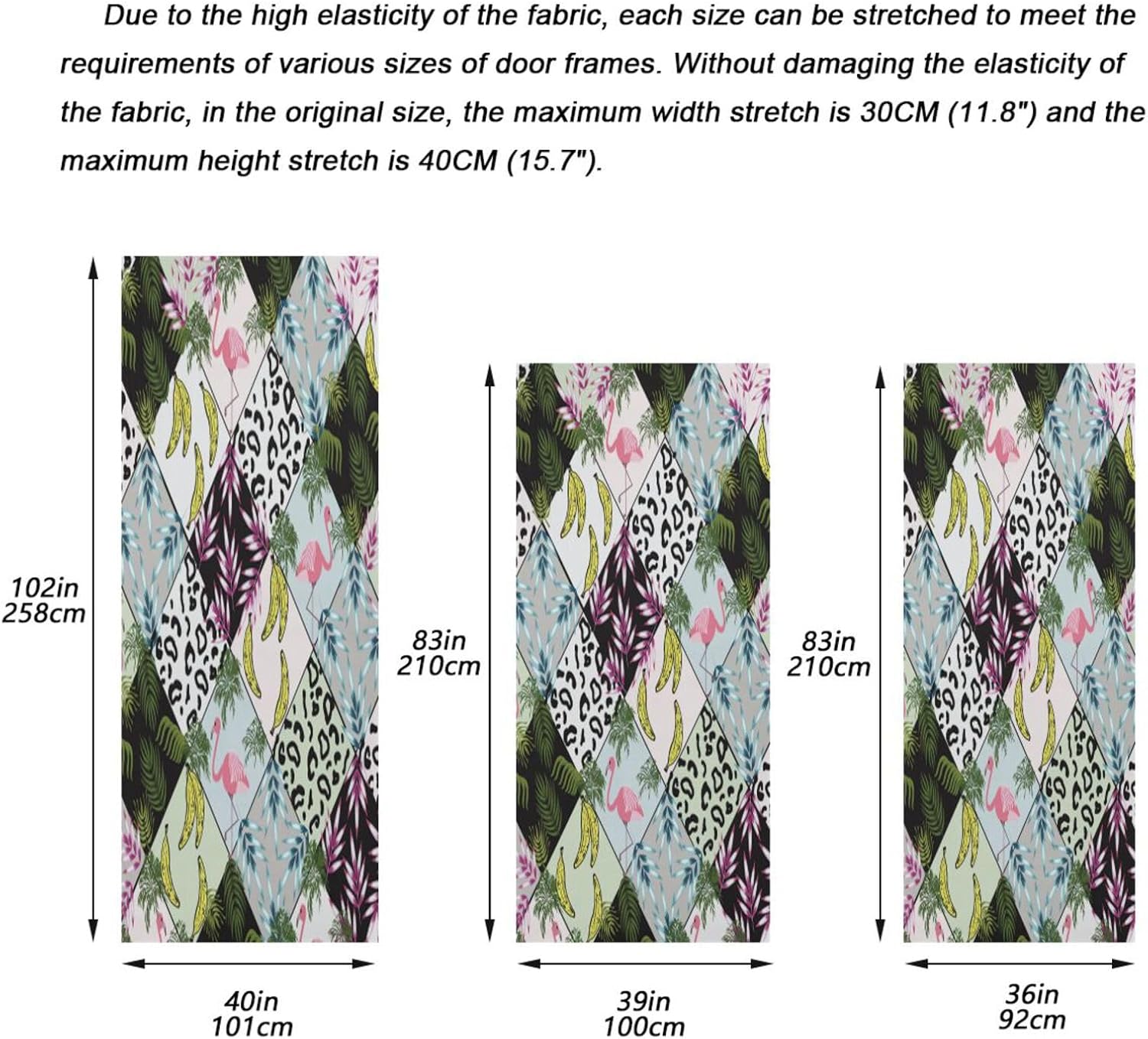 Susiyo Abstract Tropical Christmas Door Cover Decoration 32x79 in