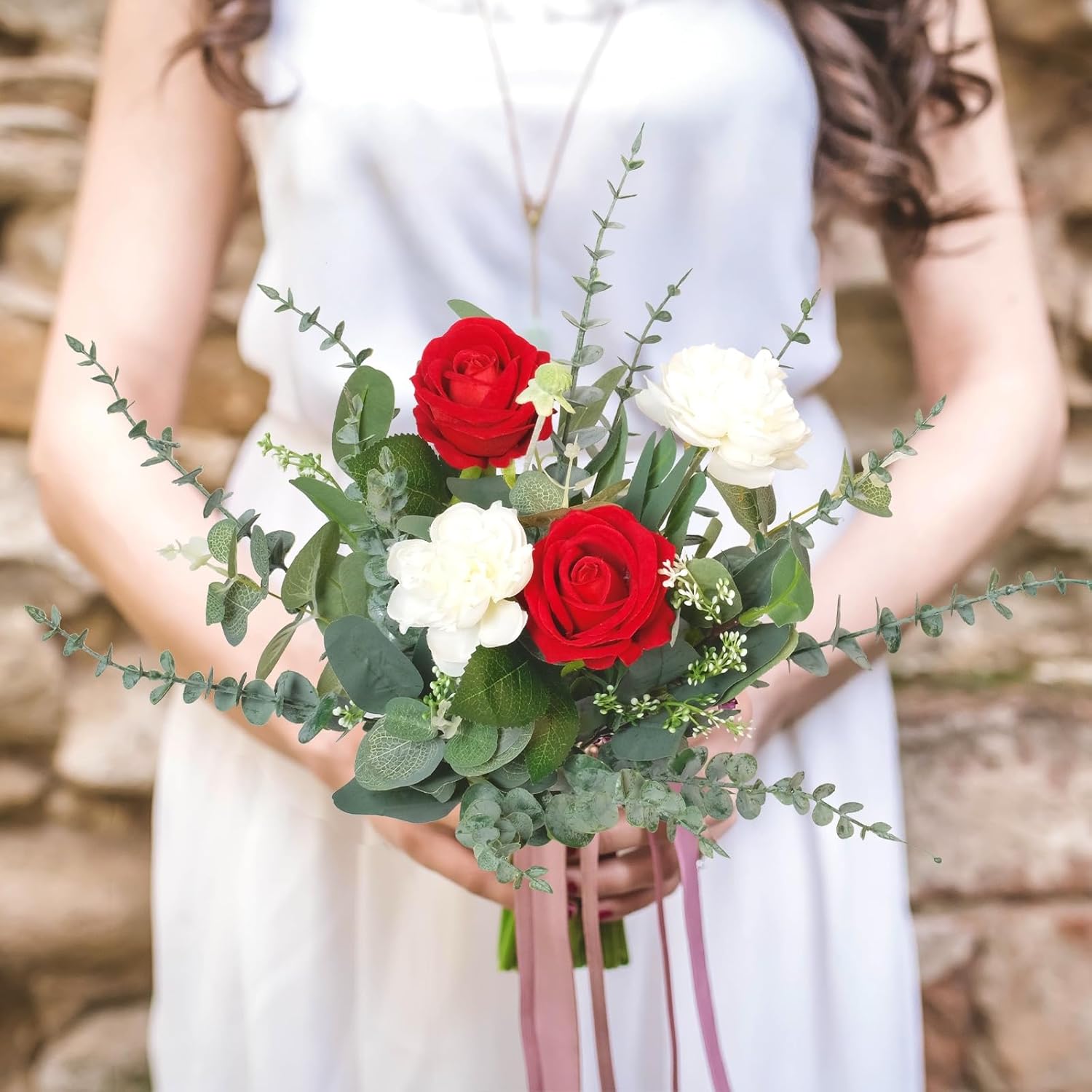 70Pcs Fake Eucalyptus Bulk Artificial Greenery for Bouquets Vases Wedding Decor