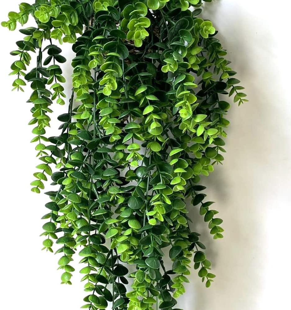 4 Pack Artificial Eucalyptus Hanging Plants for Home and Wedding Decor