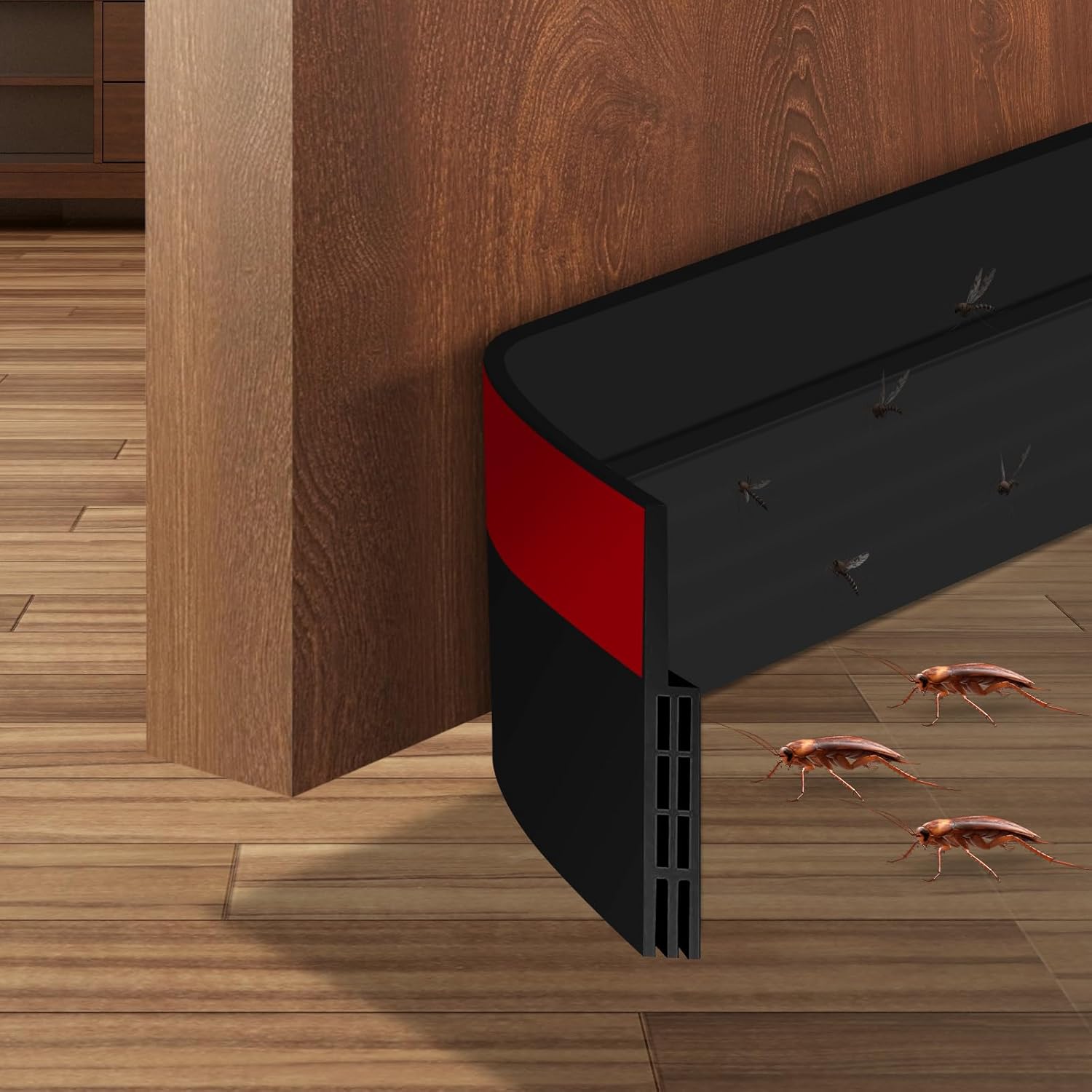 Energy Saving Door Draft Stopper Anti-Collision Seal Black
