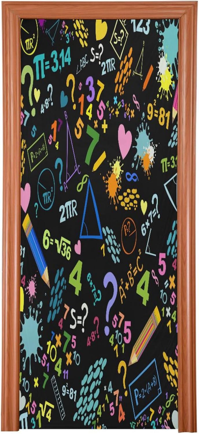 Susiyo Mathematics Concepts Halloween Door Cover Stretch Fabric 32x79 in