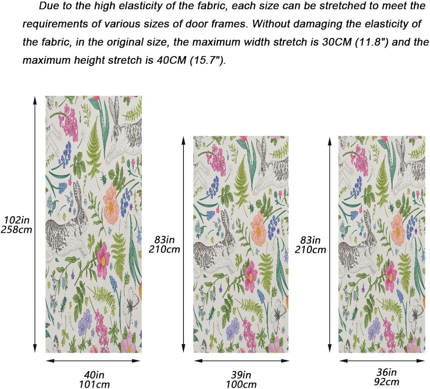 Susiyo White Butterflies and Flowers Christmas Door Cover Decoration 32x79 in