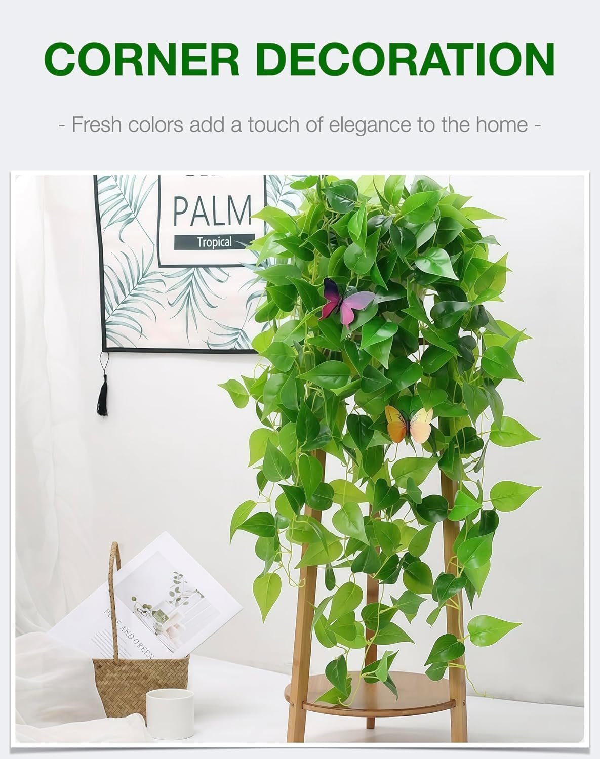 2 Pack Artificial Hanging Ivy Plants 36ft - Decor for Indoor Outdoor Events