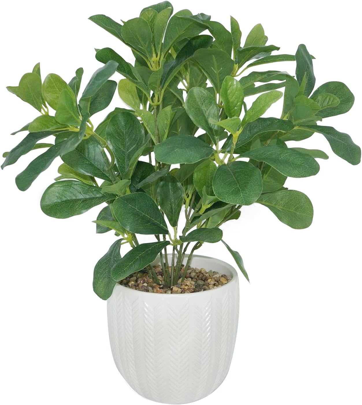 Hisow Artificial Potted Plant Leaves 169 Inch Fake Eucalyptus Shrubs for Home Decor