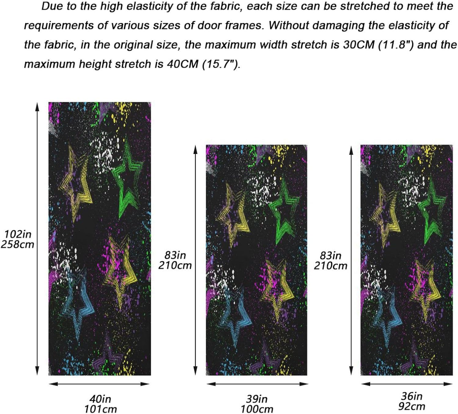 Susiyo Colorful Stars Black Halloween Door Cover