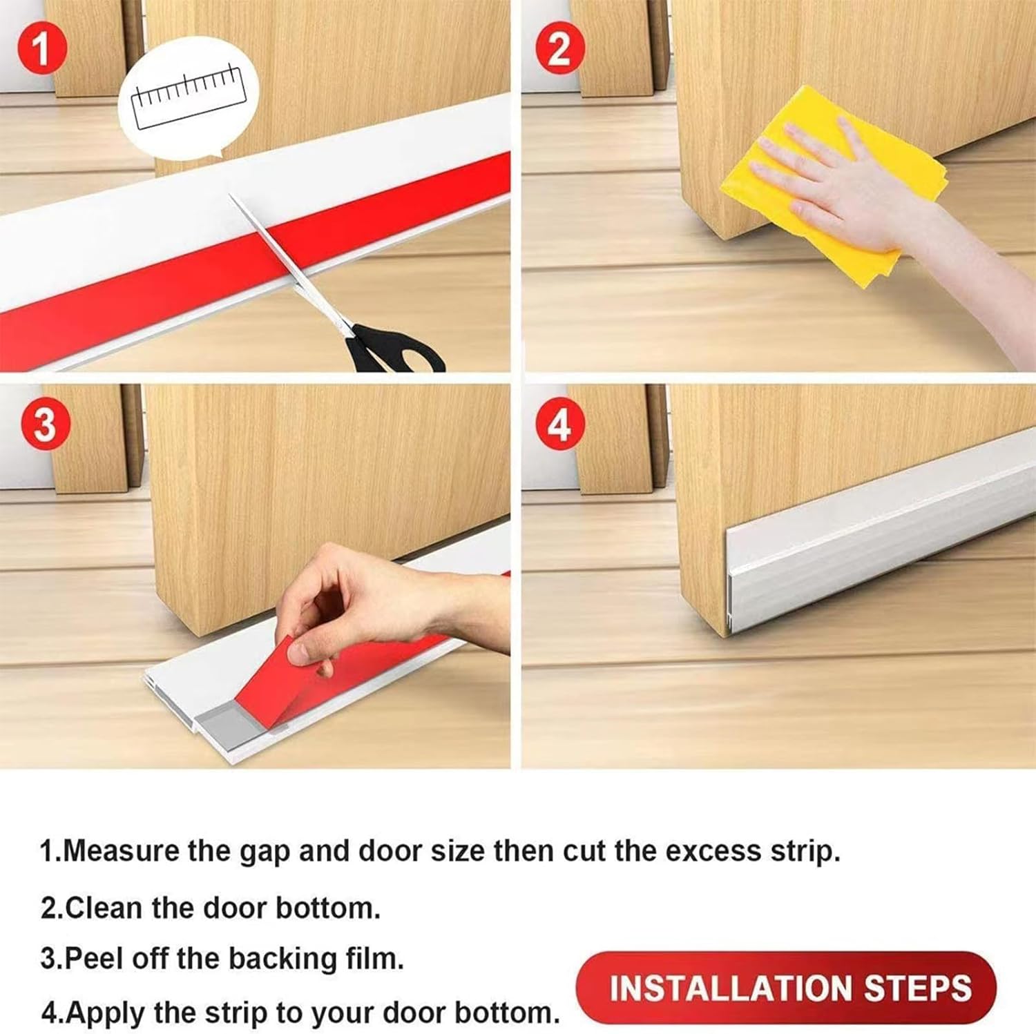 YIZHONG 20 Ft Door Draft Stopper Silicone Seal Strip