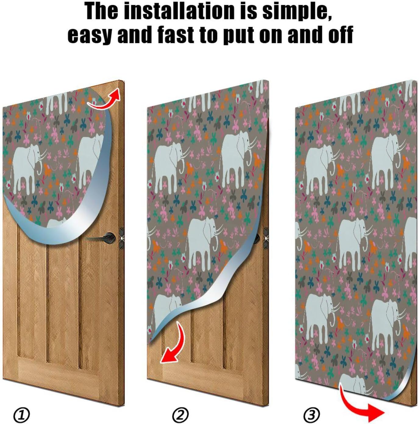 Susiyo Elephants and Flowers Halloween Door Cover