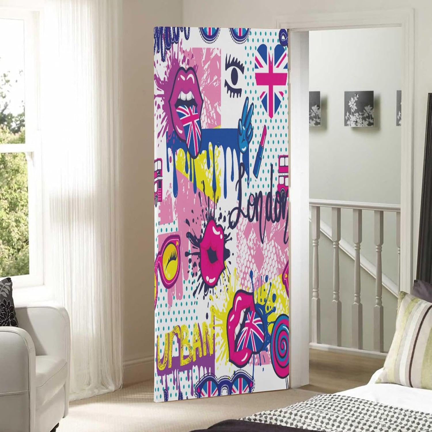 Susiyo Funny Colorful Halloween Door Cover 32x79 in