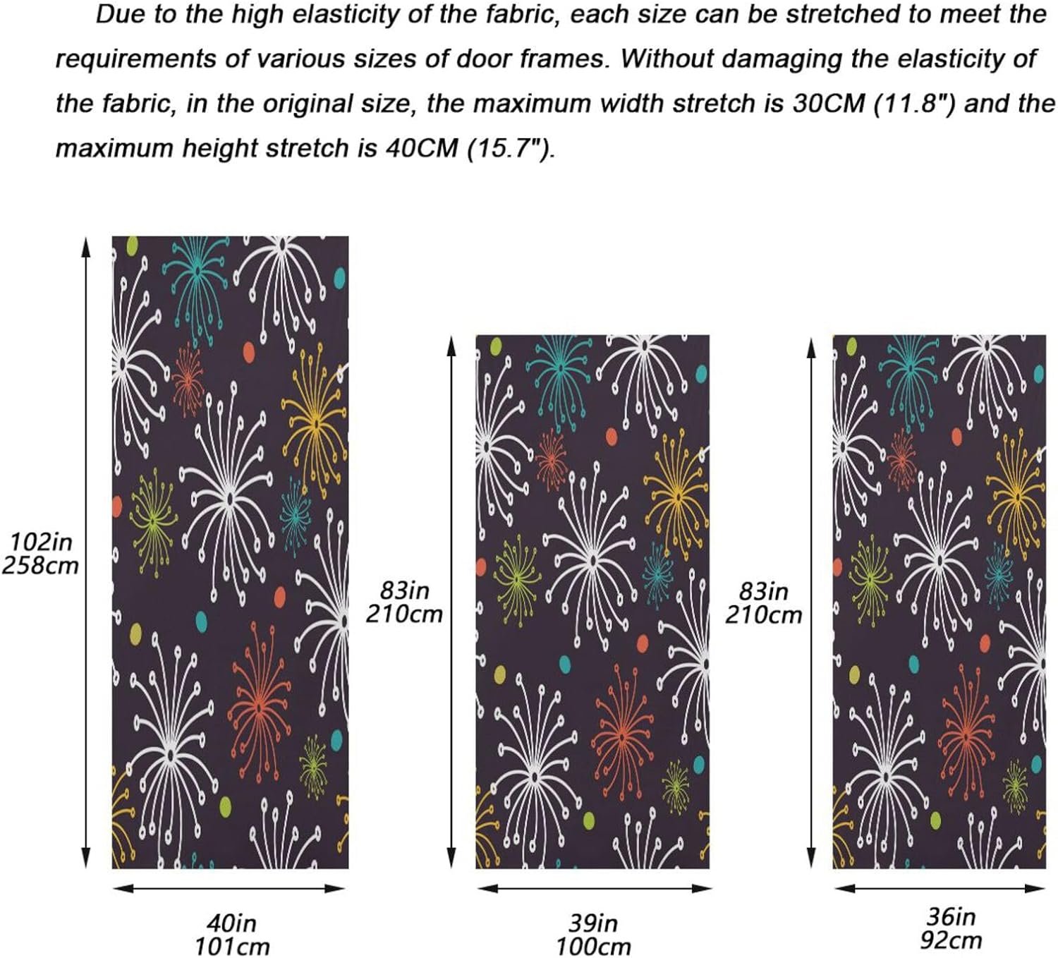 Susiyo Endless Floral Halloween Door Cover Stretch Fabric