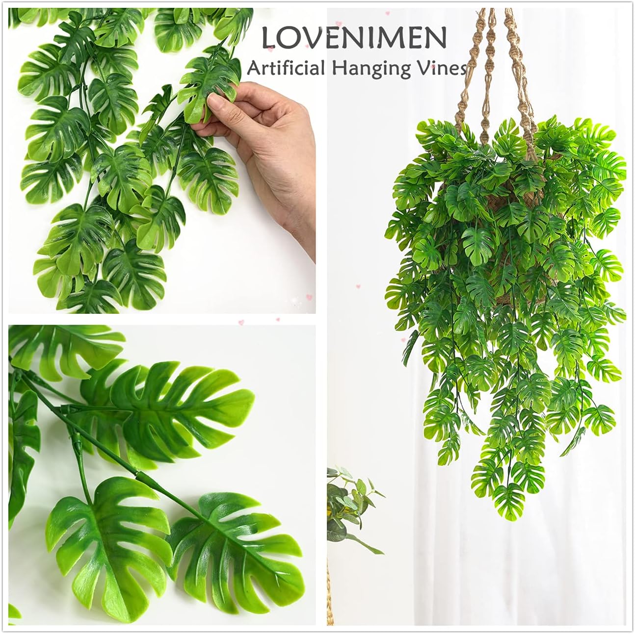LoveniMen Artificial Hanging Plants 2 Pack