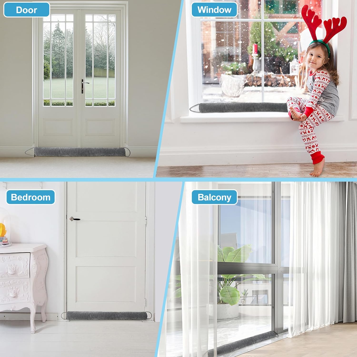 KingBaas Door Sweep Weather Stripping 36 Inch Cold Air Blocker