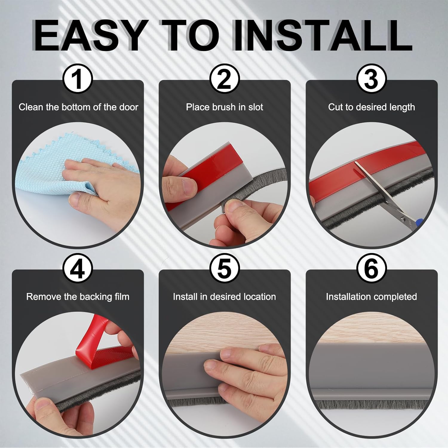 Uxcell 1 Pc Door Bottom Sweep 39 x 1 Inch Adhesive Draft Stopper