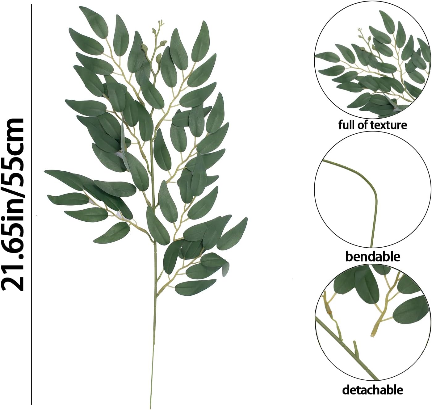 12Pcs Artificial Italian Ruscus Greenery Stems 23 Silk Fake Hanging Plants for Wedding Arch and Home Decor