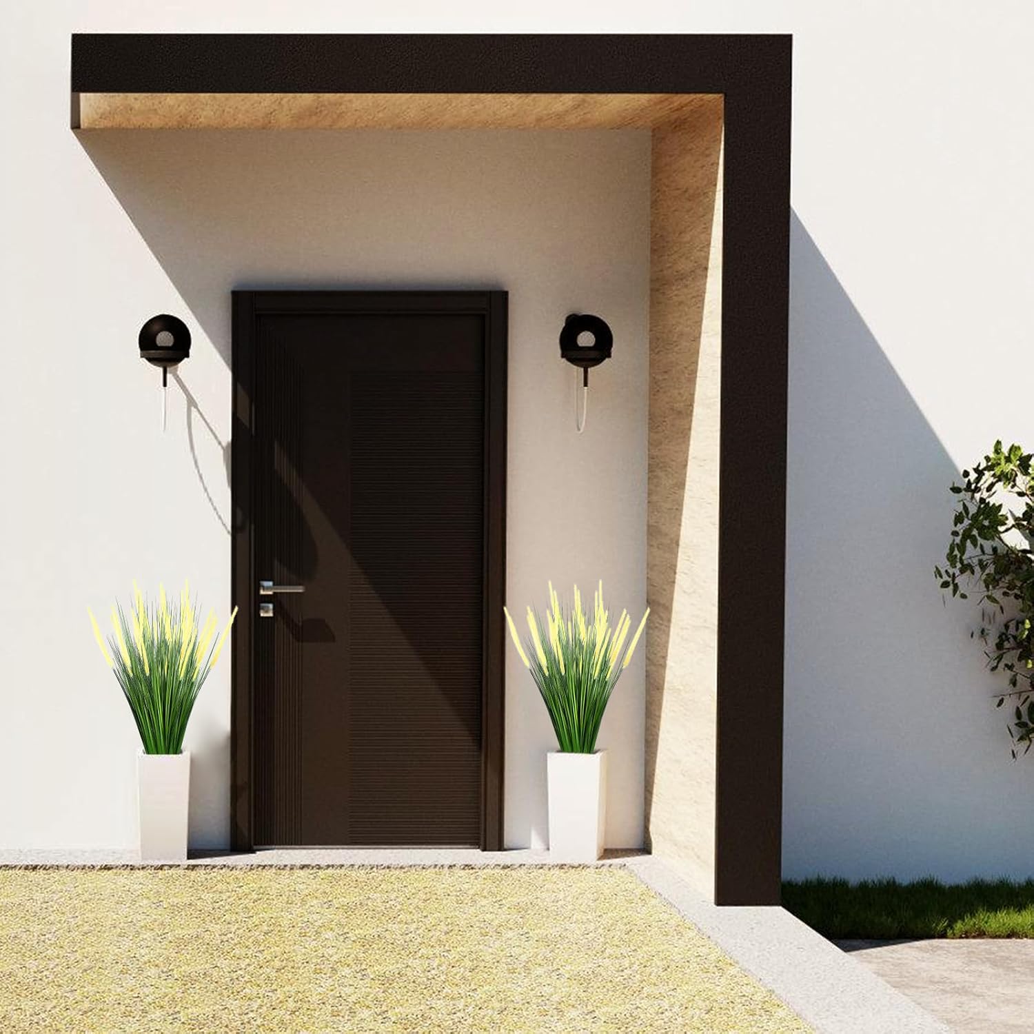 32 Inch Tall Foxtail Reed Artificial Plant 6 Pack UV Resistant Indoor Outdoor Decor