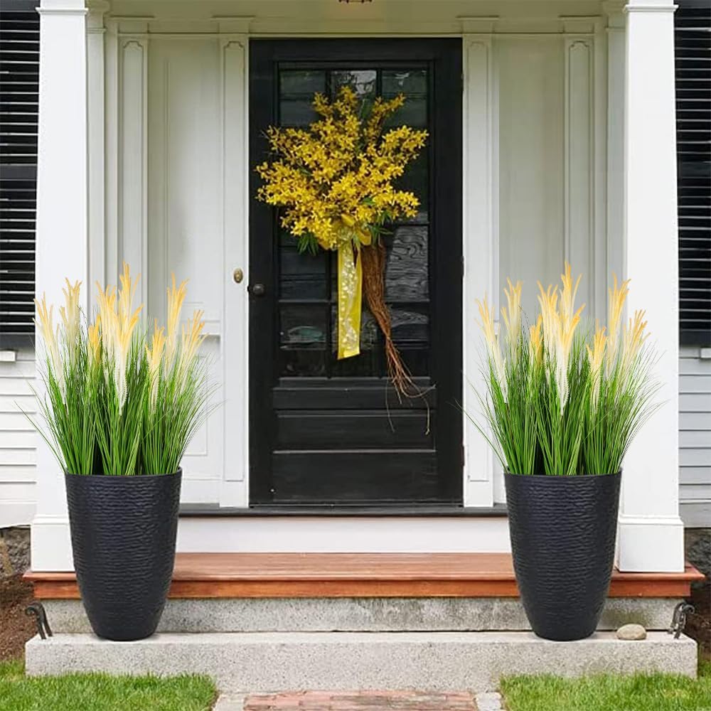 6PCS Artificial Onion Grass Fake Tall Grass for Indoor Outdoor Decor