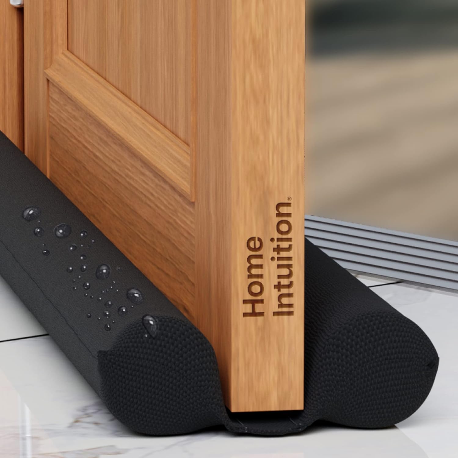 Home Intuition 36 Inch Twin Door Draft Stopper Black 1 Pack