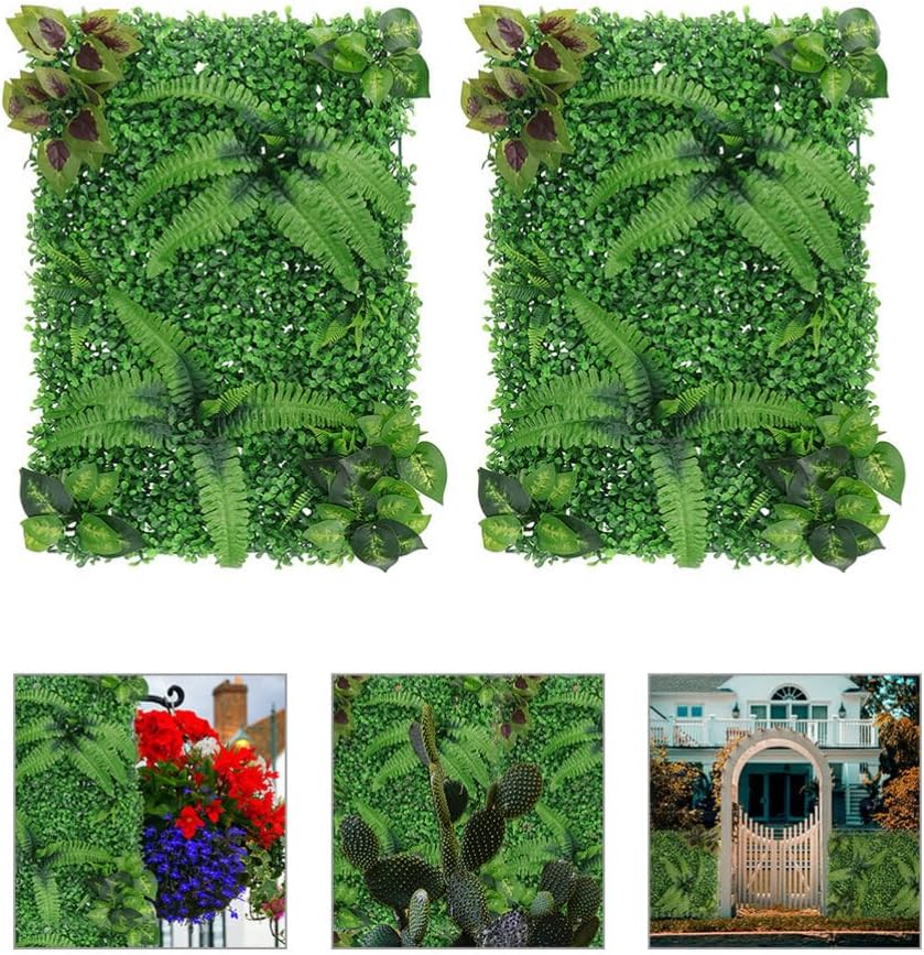 Artificial Plant Wall Panels 2pcs Realistic Hedge for Outdoor Decor Wedding Home