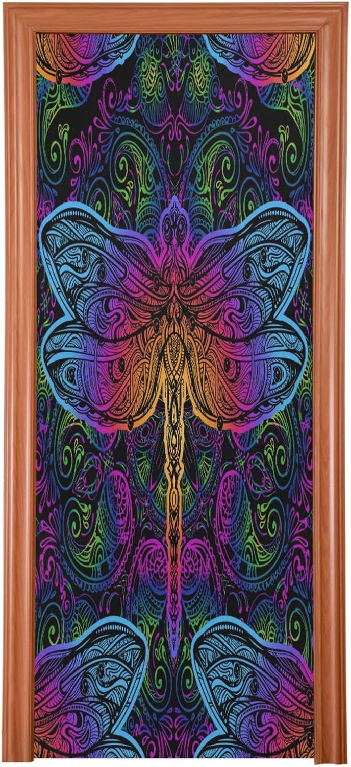 Susiyo Vintage Dragonfly Halloween Door Cover
