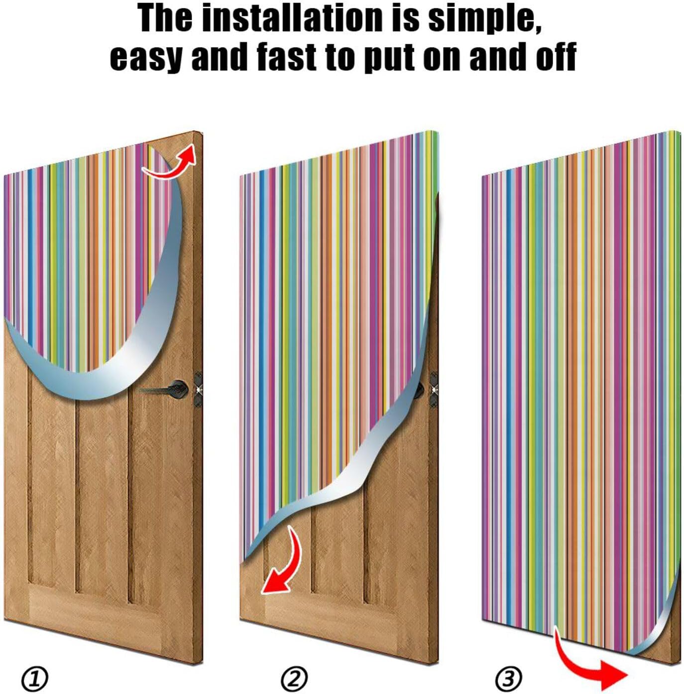 Susiyo Abstract Colorful Striped Halloween Door Cover