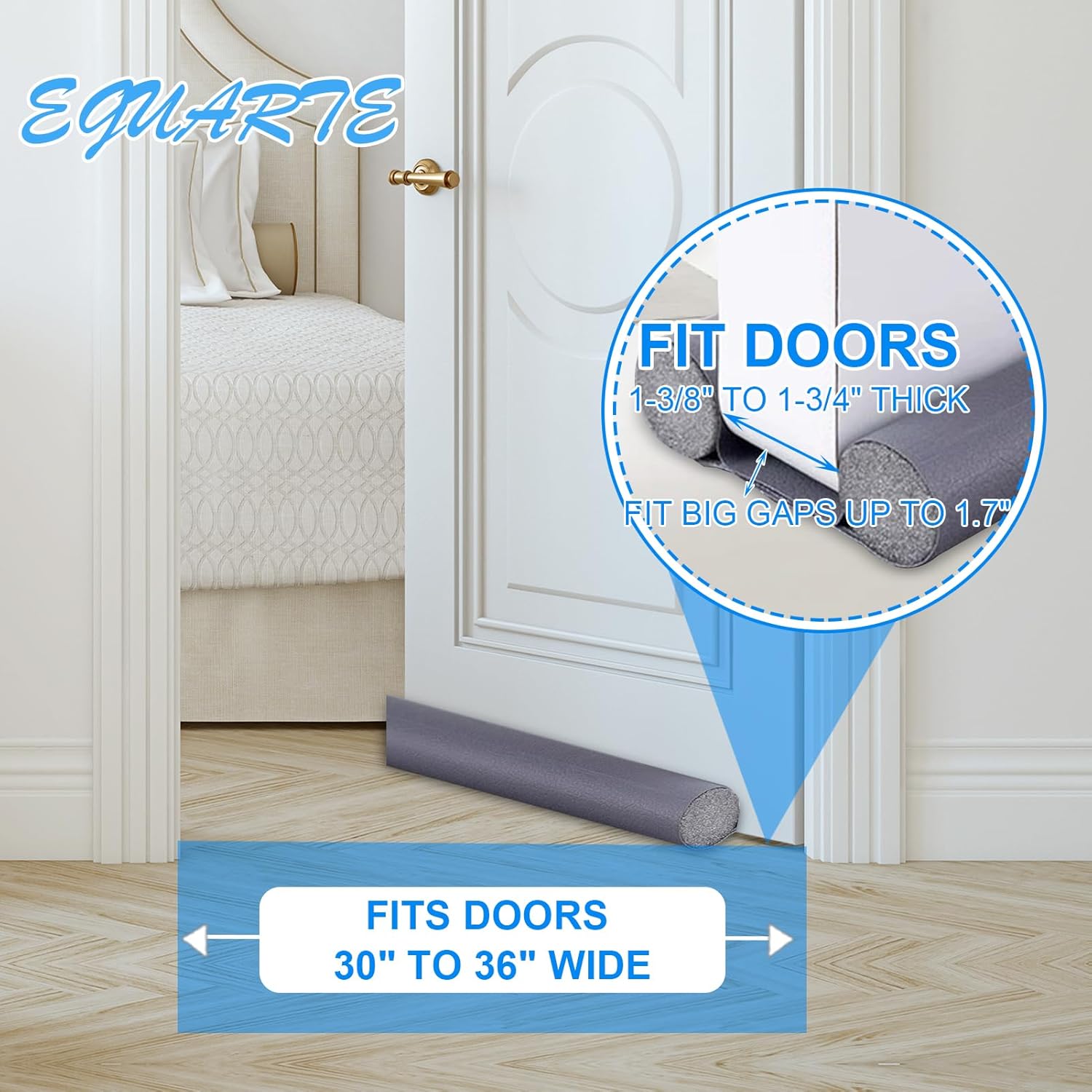 EGUARTE 36 Inch Door Draft Stopper Gray