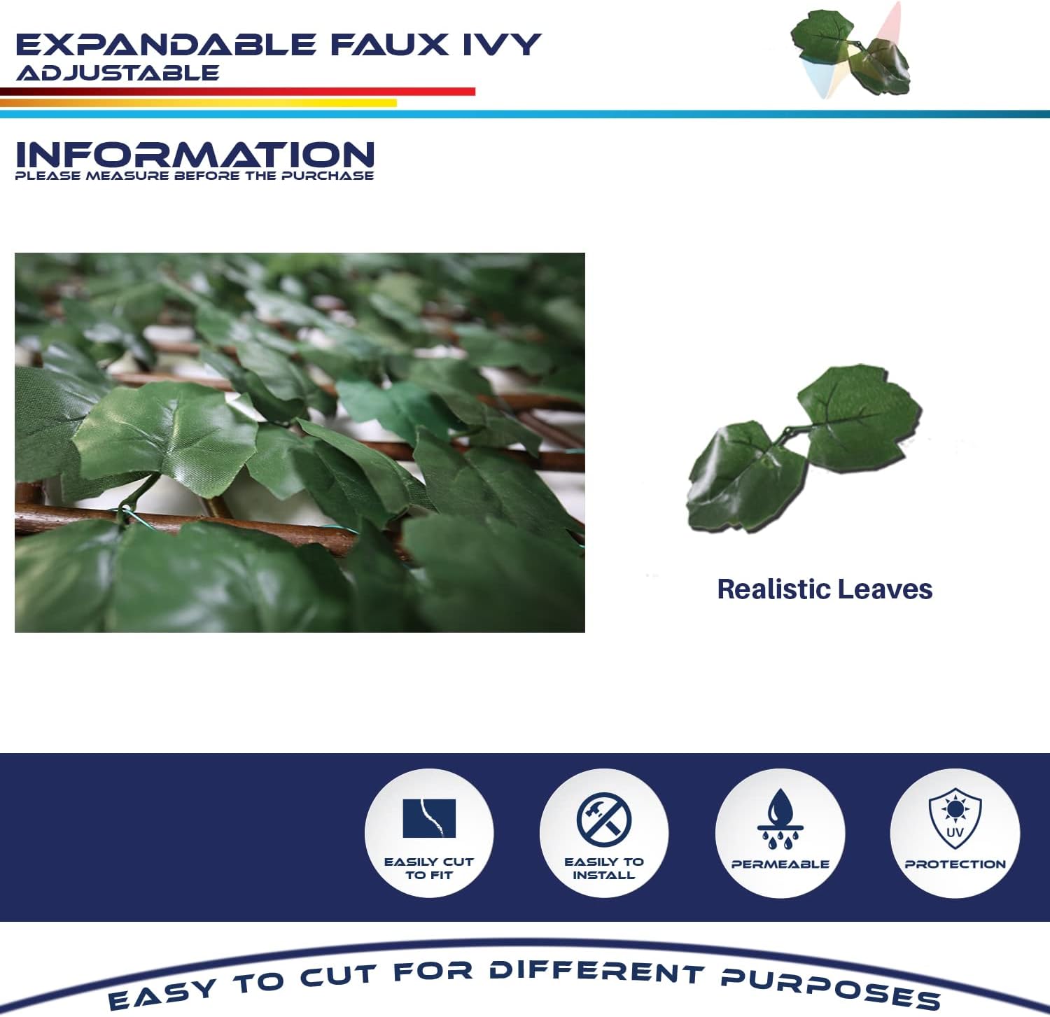 Artificial Ivy Leaf Privacy Fence Screen for Outdoor Indoor Use