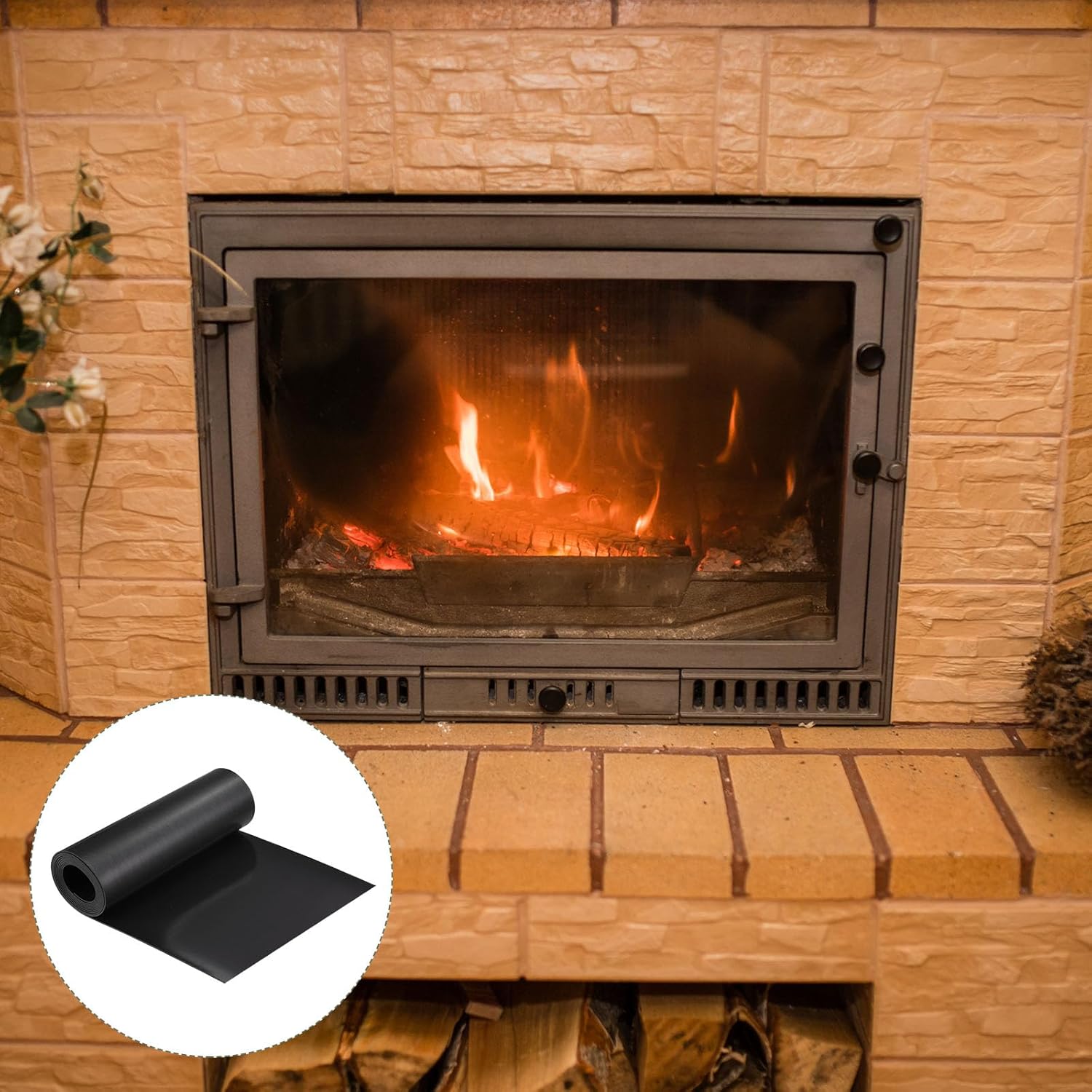 YOKIVE 2 Pcs Magnetic Fireplace Draft Stopper Black 36x4
