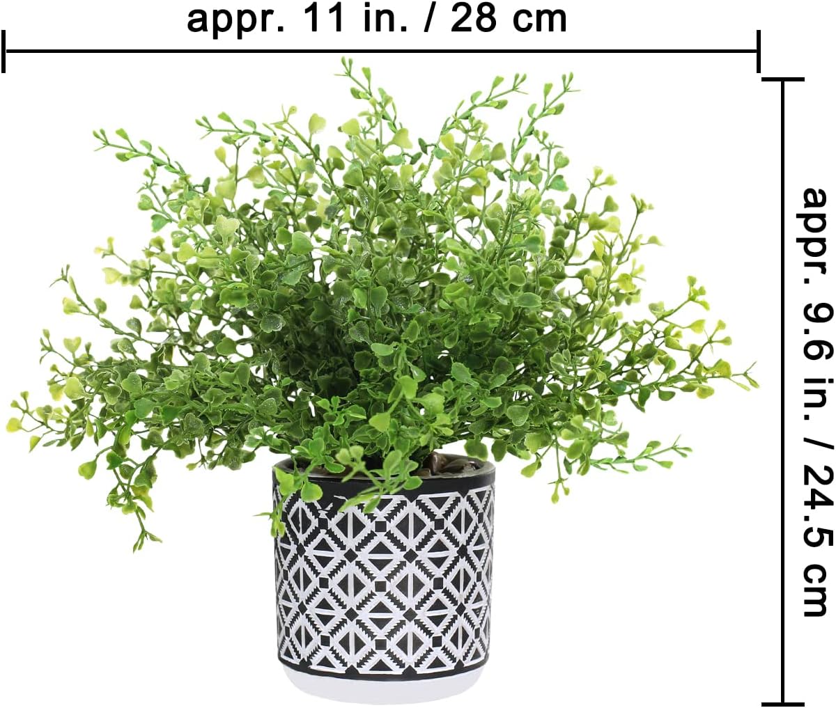 Winlyn Set of 3 Assorted Faux Plants in Geometric Pots