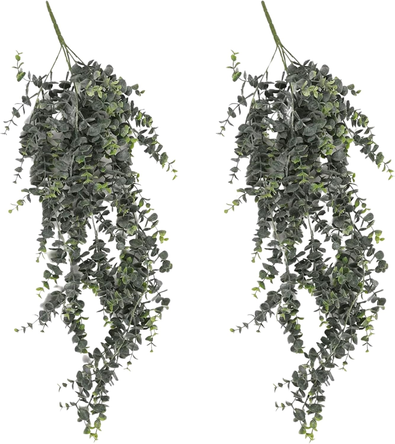 Artificial Hanging Plants 30 In Eucalyptus Greenery Set of 2