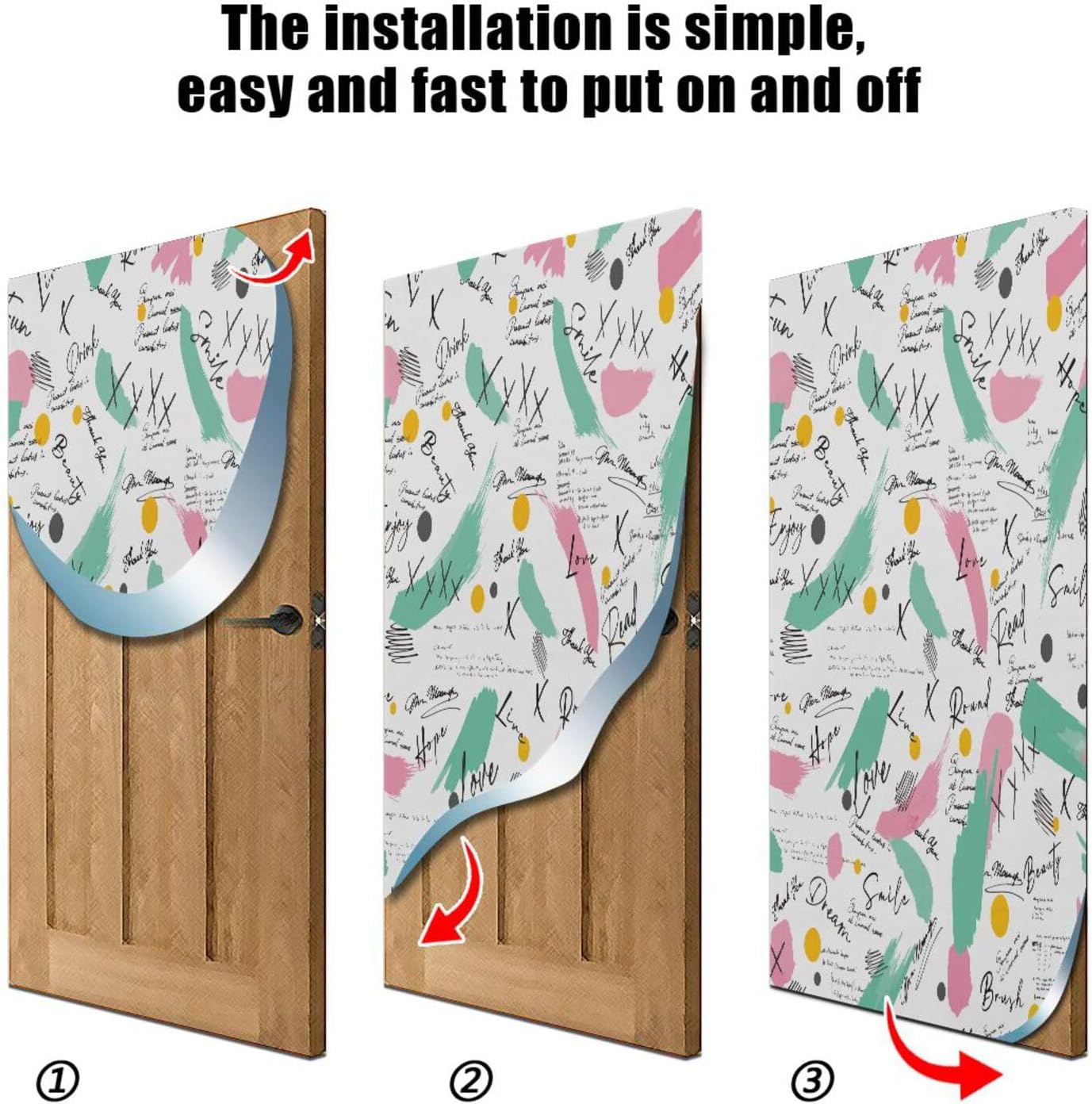 Susiyo Colorful Halloween Door Cover 32x79 in